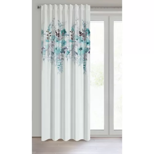 Sendi mintás dekor függöny Fehér/kék 140x270 cm
