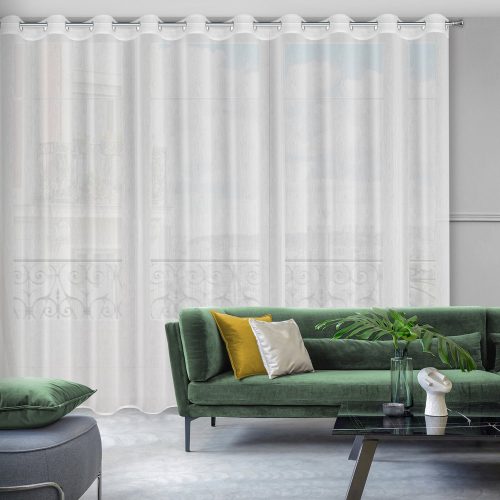 Luna fényes cérnával átszőtt eső hatású függöny Fehér 300x250 cm
