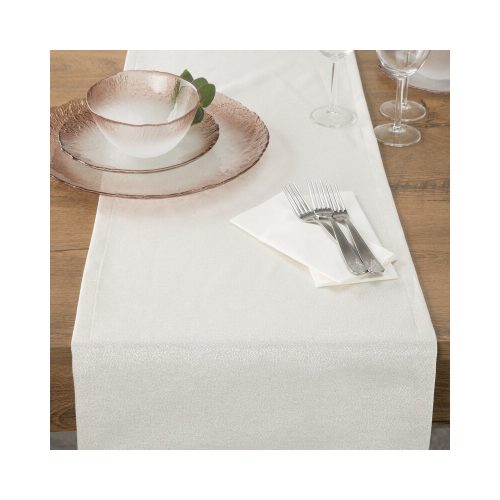 Egyszínű karácsonyi asztali futó fényes szállal átszőve Pezsgő 40x140 cm