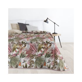   Parrot mintás bársony ágytakaró Zöld/rózsaszín 170x210 cm
