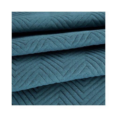 Len3 vászon szerkezetű préselt mintás ágytakaró Kék 220x240 cm