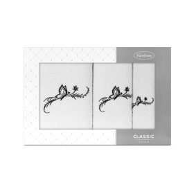   Fairy 3db-os pillangó mintás törölköző szett Fehér/fekete