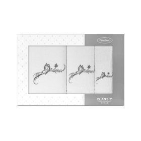   Fairy 3db-os pillangó mintás törölköző szett Fehér/grafit