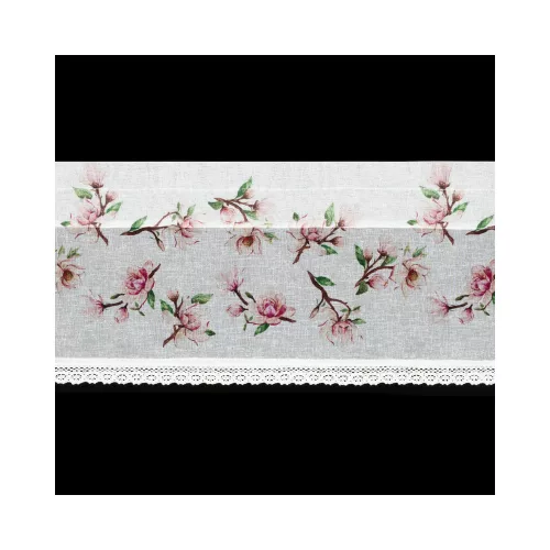 Ari magnolia mintás vitrázs függöny Fehér 30x150 cm