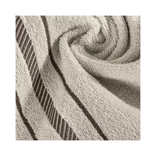 Koral pamut törölköző jacquard csíkos szegéllyel Bézs 30x50 cm