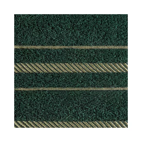 Koral pamut törölköző jacquard csíkos szegéllyel Sötétzöld 30x50 cm