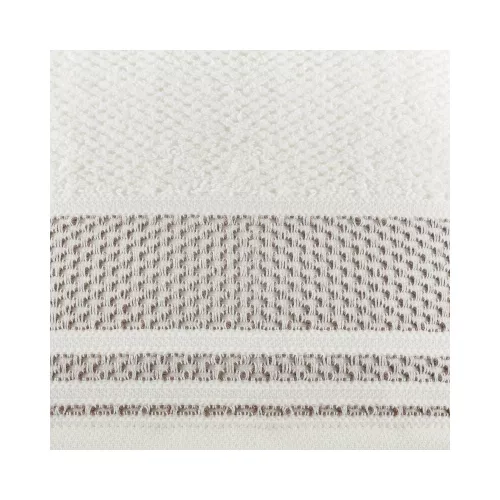 Suzana pamut törölköző jacquard mintás szegéllyel Krémszín 50x90 cm