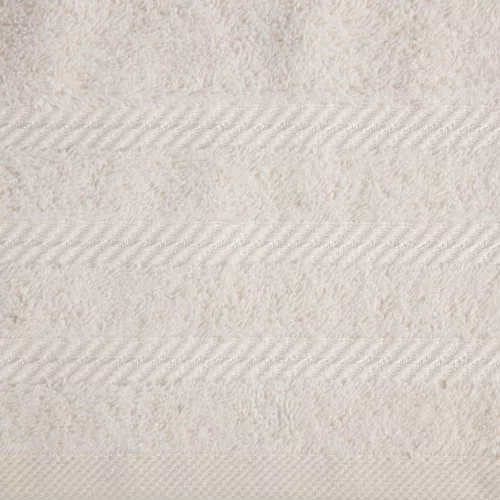 Vito pamut törölköző jacquard csíkokkal Krémszín 50x90 cm