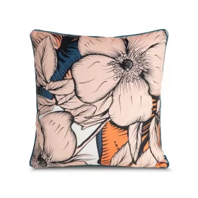   Emma mintás bársony párnahuzat Krémszín/kék/narancssárga 60x60 cm