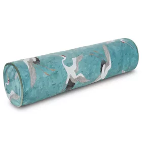   Mila bársony díszpárna daru madár mintával Türkiz 62x16x16 cm