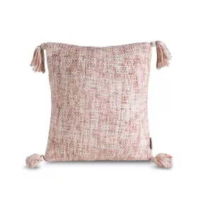   Gati vastag szövésű párnahuzat rojtokkal Rózsaszín 40x40 cm