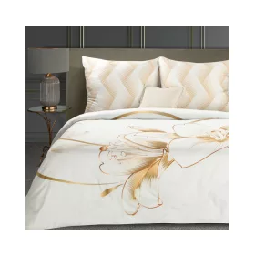   Blanca11 pamut-szatén ágyneműhuzat Fehér/arany 140x200 cm - 70x90 cm 1db