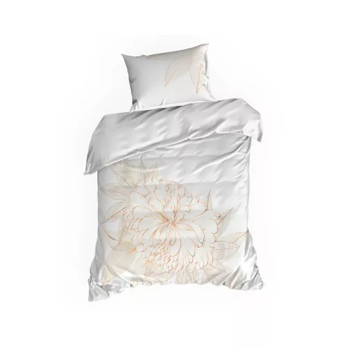Blanca8 pamut-szatén ágyneműhuzat Fehér/arany 140x200 cm - 70x90 cm 1db