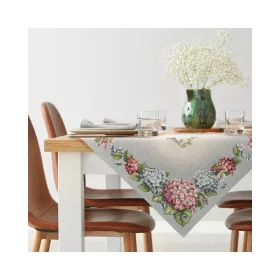   Hortenzia mintás gobelin asztalterítő Szürke 100x100 cm +/- 5%