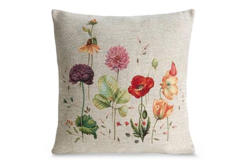 Gobelin párnahuzat mezei virágokkal Szürke 45x45 cm +/-5%