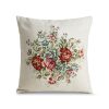 Virágmintás gobelin párnahuzat zsenília fonalból Natúr 45x45 cm +/-5%