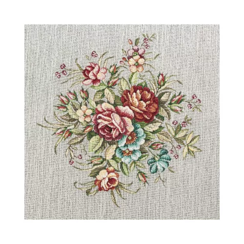 Virágmintás gobelin asztalterítő zsenília fonalból Szürke 140x180 cm +/-5%