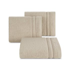 Emina pamut törölköző díszcsíkkal Bézs 50x90 cm