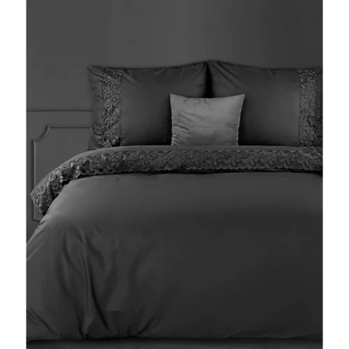 Lana3 pamut ágyneműhuzat Fekete 160x200 cm - 70x80 cm 2db