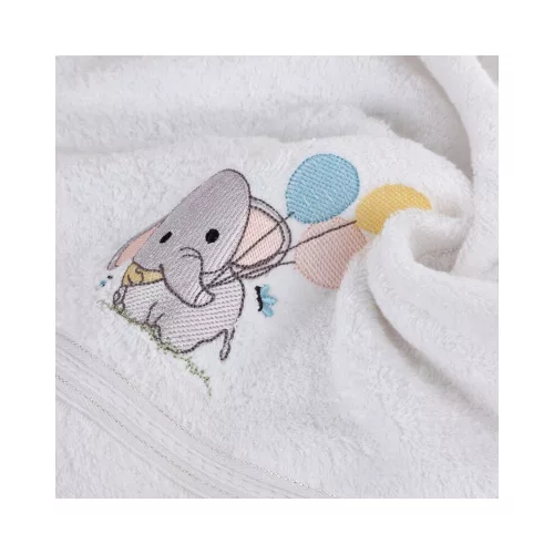 Baby50 elefántos gyerek törölköző Fehér 50x90 cm