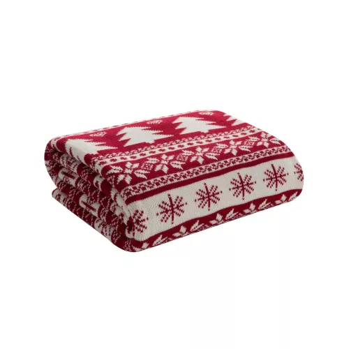 Iza akril karácsonyi takaró Piros 130x150 cm