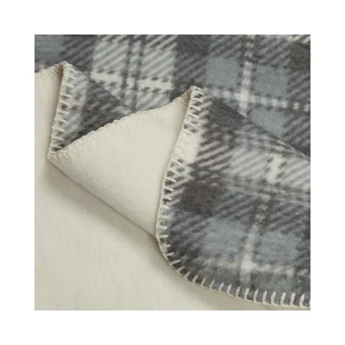 Santa kockás karácsonyi pamut-akril ágytakaró, takaró Szürke 200x220 cm