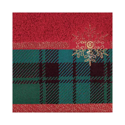 Cherry 01b karácsonyi törölköző jacquard szegéllyel Bordó 50x90 cm