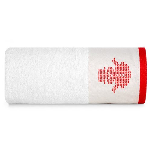 Noel fehér karácsonyi törölköző jacquard szegéllyel Fehér 70x140 cm