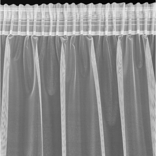 Fényes mikrohálóból készült függöny csipkével Fehér 300x145 cm