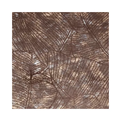 Tulia bársony sötétítő függöny fényes levél nyomattal Barna 135x270 cm
