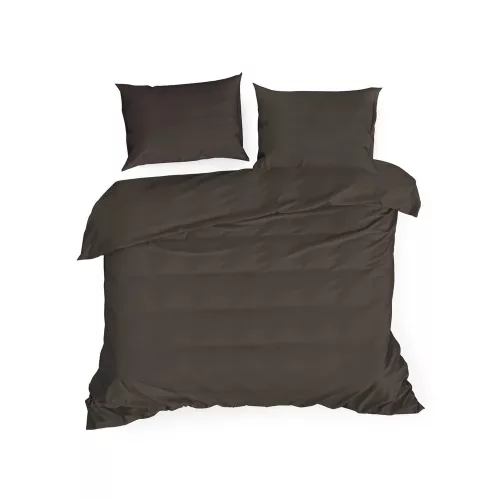Nova3 pamut-szatén ágyneműhuzat Sötétbarna 180x200 cm - 70x80 cm 2db