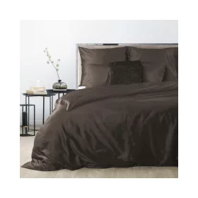   Nova3 pamut-szatén ágyneműhuzat Sötétbarna 220x200 cm - 70x80 cm 2db
