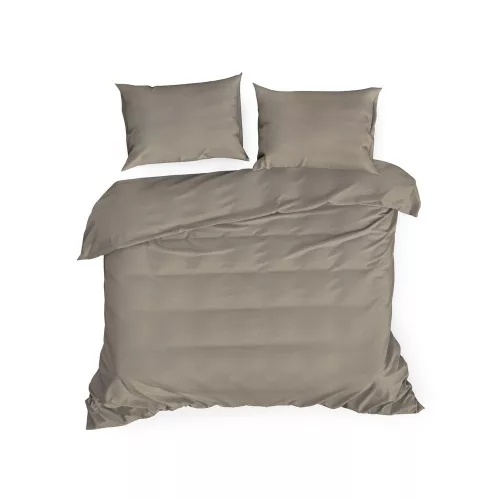 Dina egyszínű pamut-szatén ágyneműhuzat Világos barna 160x200 cm - 70x80 cm 2db