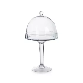   Fiona talpas üveg kínálótál búrával Átlátszó 23x25 cm