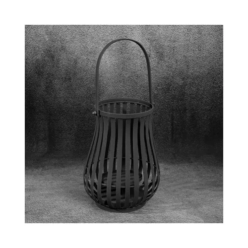 Lena02 fém asztali lampion Grafit 24x24x32 cm