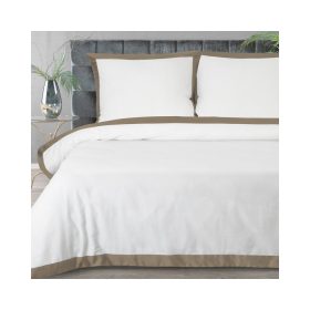   Laura ágyneműhuzat kontrasztos szegéllyel Fehér/kávé 220x200 cm - 70x80 cm 2db