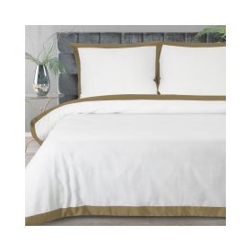   Laura ágyneműhuzat kontrasztos szegéllyel Fehér/arany 160x200 cm - 70x80 cm 2db