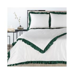   Eliza ágyneműhuzat kontrasztos fodorral díszítve Fehér 220x200 cm - 70x80 cm 2db