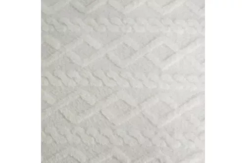 Fonott mintás puha plüss takaró Fehér 200x220 cm