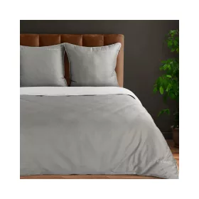   Eva08c Eva Minge mako-szatén ágyneműhuzat hímzett logóval Szürke 160x200 cm - 70x80 cm 2db