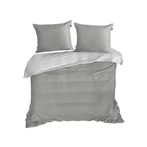 Eva08c Eva Minge mako-szatén ágyneműhuzat hímzett logóval Szürke 160x200 cm - 70x80 cm 2db