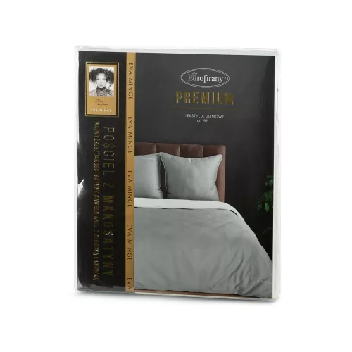 Eva08c Eva Minge mako-szatén ágyneműhuzat hímzett logóval Szürke 220x200 cm - 70x80 cm 2db