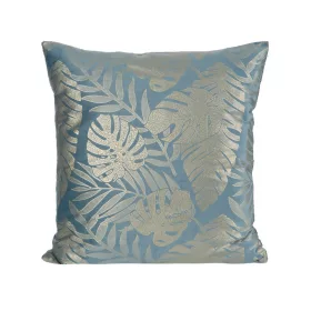 Egzotikus levélmintás bársony párnahuzat Kék 45x45 cm