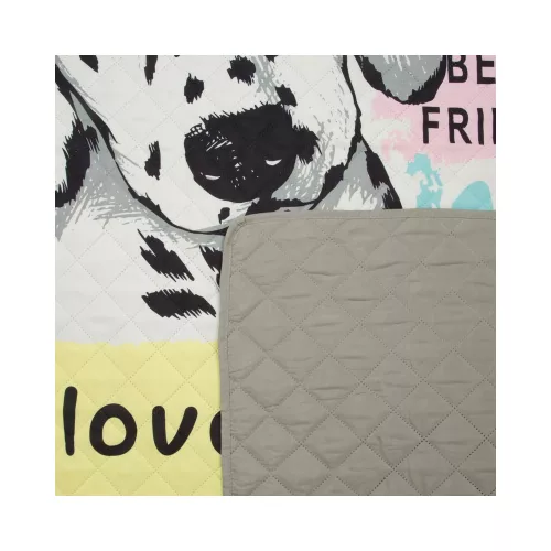 Cicás kutyás ágytakaró gyerekeknek Fehér 170x210 cm