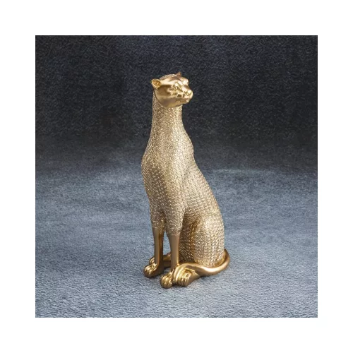 Haris párduc műgyanta figura Arany 11x8x26 cm