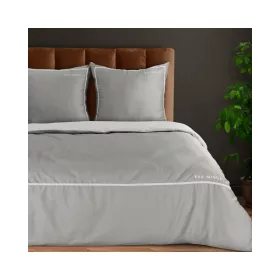   Eva09c Eva Minge mako-szatén ágyneműhuzat hímzett logóval Szürke 160x200 cm - 70x80 cm 2db