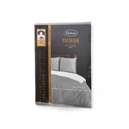 Eva09c Eva Minge mako-szatén ágyneműhuzat hímzett logóval Szürke 160x200 cm - 70x80 cm 2db