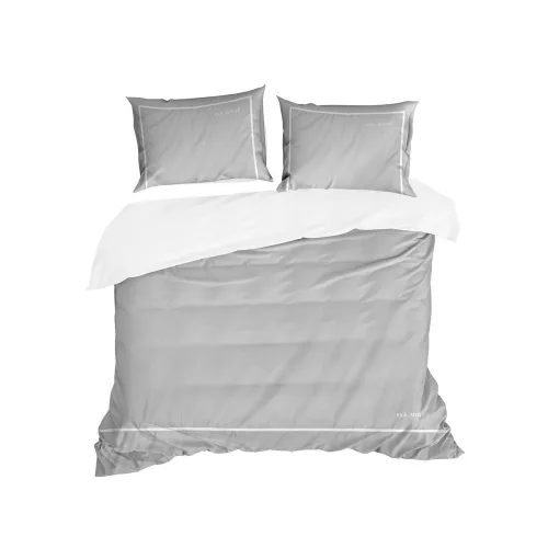 Eva09c Eva Minge mako-szatén ágyneműhuzat hímzett logóval Szürke 160x200 cm - 70x80 cm 2db