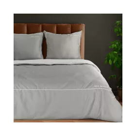   Eva10c Eva Minge mako-szatén ágyneműhuzat hímzett logóval Szürke 160x200 cm - 70x80 cm 2db