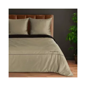   Eva10d Eva Minge mako-szatén ágyneműhuzat hímzett logóval Bézs 160x200 cm - 70x80 cm 2db
